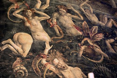 Frankreich, Tarn, Albi, Kathedrale Sainte-Cécile, Fresko des Jüngsten Gerichts, - (1474-Ende des 15. Jahrhunderts), der Abstieg in die Unterwelt, Detail von Unbekannt