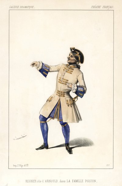Francois Regnier als Arnould in La Famille Poisson, von Joseph Isidore Samson, Theatre Francais von Unbekannter Künstler