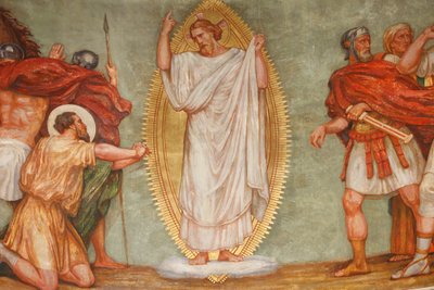 Fresko in der St. Pauls Kirche: St. Pauls Bekehrung, Lyon, Frankreich von Unbekannt