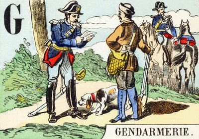 G: Gendarmerie - Das Jagd-Alphabet, ca. 1890 von Unbekannt