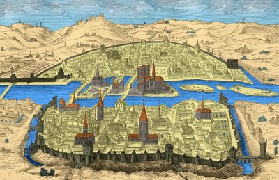 Gesamtansicht von Paris im 15. und 16. Jahrhundert von Unbekannter Künstler
