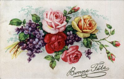 Grußkarte zum Muttertag: Postkarte von 1945 von Unbekannt