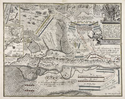 Grundriss der glorreichen Aktion in der Gegend von Pultawa in der Ukraine zwischen der Armee Seiner Zaren Majestät Peter dem Ersten Kaiser von Großrussland und seiner Königlichen Majestät in Schweden Karl XII am 27. Juni-8. Juli anno 1709 von Unbekannter Künstler