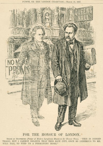 Henry Wood und der Geist von Beethoven vor der Queen