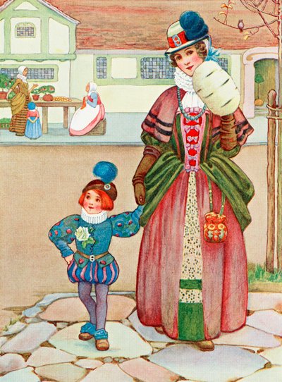 Illustration zum Gedicht „Difference“ aus dem Buch „Childhood“ von Millicent und Githa Sowerby, veröffentlicht 1907 von Unbekannter Künstler
