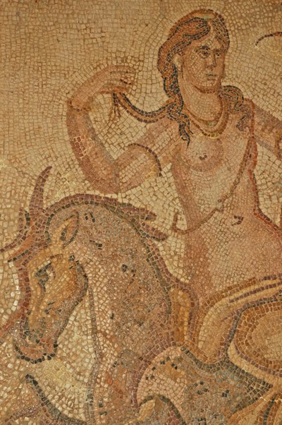 Libyen, römisches Mosaik von Nymphe und Satyr aus der Villa des Jason Magnus von Unbekannt