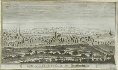 Lichfield - Südwestansicht: Radierung, nd [ca. 1780-85] von Unbekannt