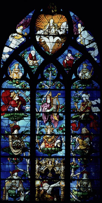 Madonna mit Kind und Engeln und Porträts, die das Patronat eines lokalen bischöflichen Patrons widerspiegeln, ca. 13. Jahrhundert von Unbekannt