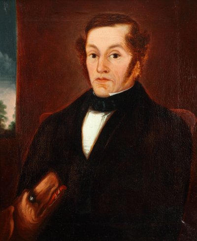 Mann mit Hund und Fliege 1825 von Unbekannter Künstler