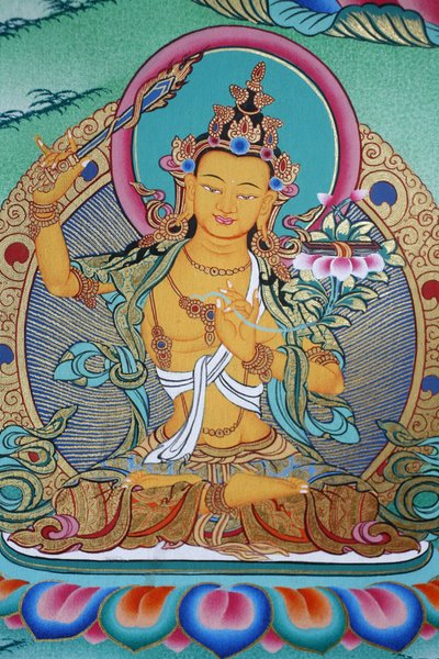 Manjushri, Göttlichkeit des Wissens. Kopan-Kloster, Kathmandu, Nepal von Unbekannt