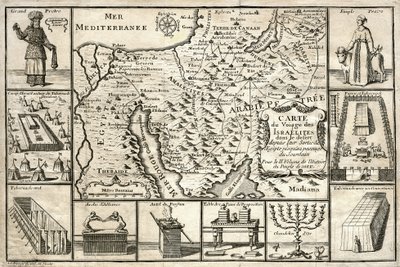 Karte der Reise der Israeliten seit ihrem Auszug aus Ägypten von Unbekannter Künstler