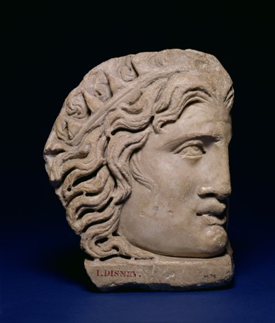 Maske des Helios, Eckmaske von einem Sarkophagdeckel, römisch, 4. Jahrhundert von Unbekannt