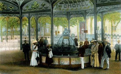Medizin. Chomel-Quelle in Vichy, Frankreich. Postkarte, Frankreich, ca. 1900. von Unbekannter Künstler