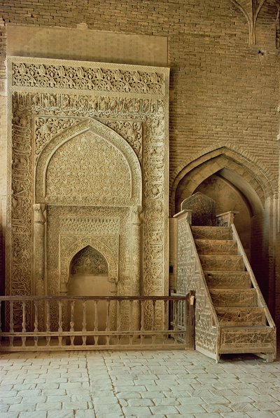Mihrab (Gebetsnische) und Minbar (Kanzel) im Sultan Uljaitu Raum, wahrscheinlich 13./14. Jahrhundert von Unbekannt