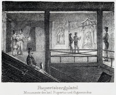Salzbergwerk: Denkmal von St. Rupert und St. Sigismund, in Durrnberg, Österreich von Unbekannt