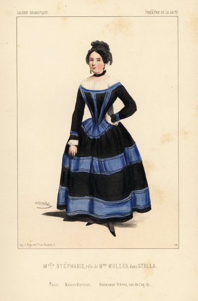 Miss Stephanie als Madame Muller in Stella von Anicet Bourgeois, Theatre de la Gaite von Unbekannter Künstler