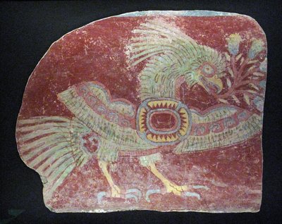 Wandfragment eines allegorischen Quetzals, Frühklassische Periode, 200-600 n. Chr. von Unbekannt