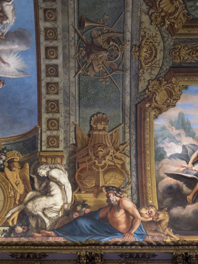 Mythologische Figuren. Gemaltes Dekor von François Perrier von Unbekannt