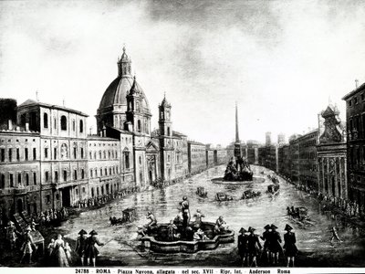 Piazza Navona in Rom, Druck 17. Jahrhundert in Rom von Unbekannt