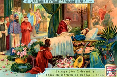 Papst Leo X. mit dem Körper von Raphael von Unbekannter Künstler