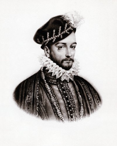Porträt von Karl IX. (1560-1574), König von Frankreich (Gravur) von Unbekannter Künstler
