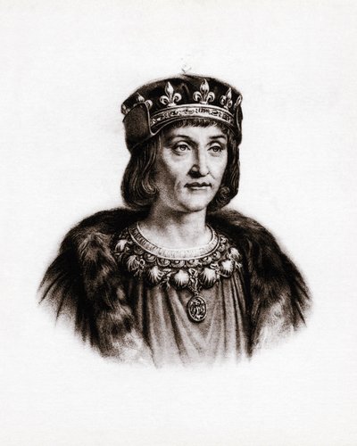 Porträt von Louis XII (1462-1515), König von Frankreich. Gravur von Unbekannter Künstler