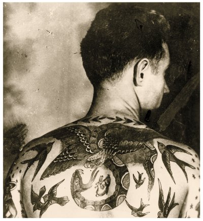 Porträt von Tom Stephen, tätowiert von Bert Grimm, ca. 1942 von Unbekannter Künstler
