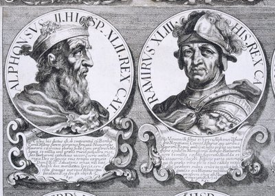 Porträts von Alfons II. und Ramiro I. (Lithografie) von Unbekannt