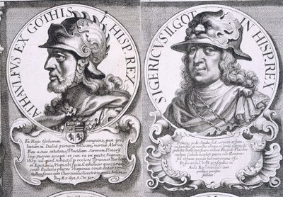 Porträts von Ataulf und Sigerich (Lithografie) von Unbekannt