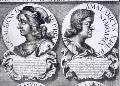 Porträts von Gesalec und Amalaric (Lithografie) von Unbekannt