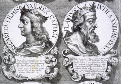 Porträts von Reccared II. und Suintila (Lithografie) von Unbekannt