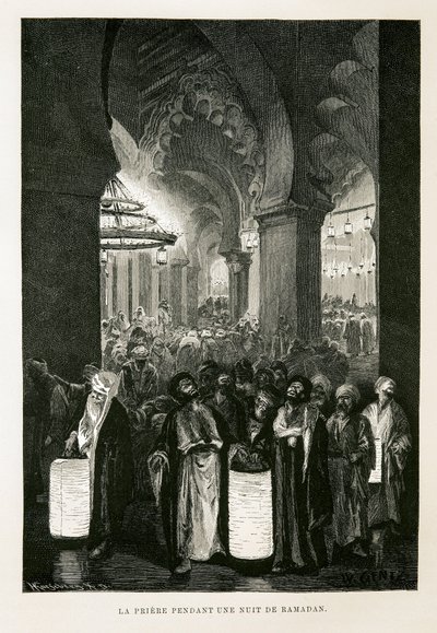 Gebet während einer Nacht im Ramadan - Illustration aus dem Atlas von Ägypten von Unbekannter Künstler