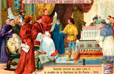 Raffael präsentiert Modell der Petersbasilika von Unbekannter Künstler