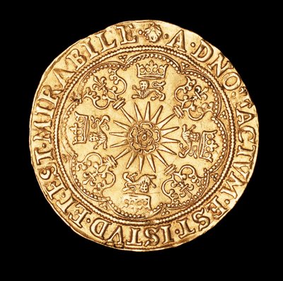 Seltene Münze, England Gold Spur Ryal, Tudor-Rose auf Spornrad von Unbekannter Künstler