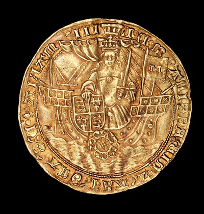 Seltene englische Münze, Gold Ryal, Königin Mary (Bloody Mary) auf Schiff mit Schwert und Schild von Unbekannter Künstler