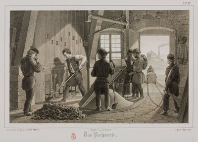 Rohstoffverarbeitung, Metallurgie Erzzerkleinerung, Deutschland, ca. 1851 von Unbekannt
