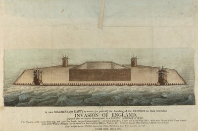Darstellung des französischen Floßes, das 1798 Großbritannien erobern sollte (Gravur) von Unbekannter Künstler