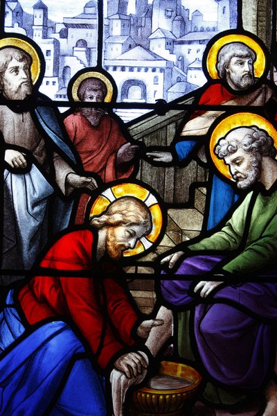Kirche Saint Aignan, Jesus wäscht die Füße seiner Jünger, Chartres, Frankreich von Unbekannt