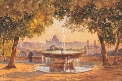 Salomon Corrodi Blick über Rom vom Brunnen der Villa Medici von Unbekannter Künstler