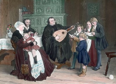 Szene aus dem Leben des protestantischen Reformers Martin Luther von Unbekannter Künstler