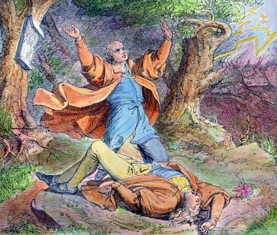 Szene aus dem Leben des protestantischen Reformators Martin Luther von Unbekannter Künstler