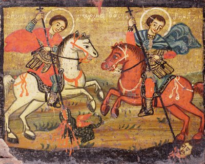 St. Georg und St. Demetrios, griechisch (provinziell) von Unbekannter Künstler
