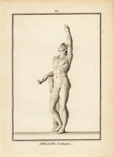 Statue des Apollo Coelispex, nackt, mit brennender Fackel von Unbekannt