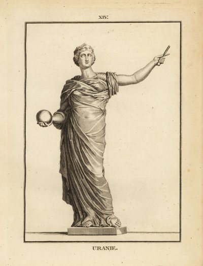 Statue der Urania, Muse der Astronomie mit Globus und Stab von Unbekannt