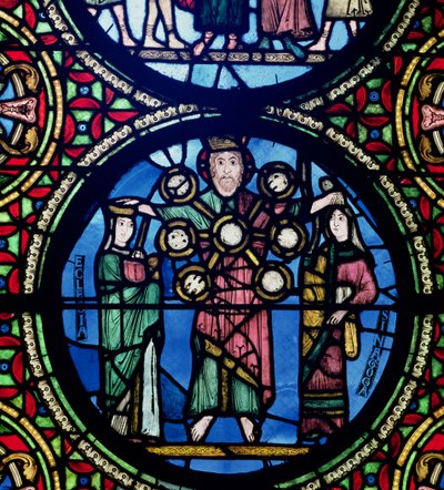 Das Fenster der Bundeslade, Detail von Gott mit der Kirche und der Synagoge von Unbekannt
