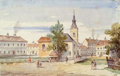 Thurykapelle und Thurybrücke am Alsbach in Wien von Unbekannter Künstler