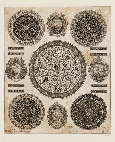 Vereinigtes Königreich, London, Studie für ornamentale Zeichnung auf Uhrengehäuse von Benjamin Baud
