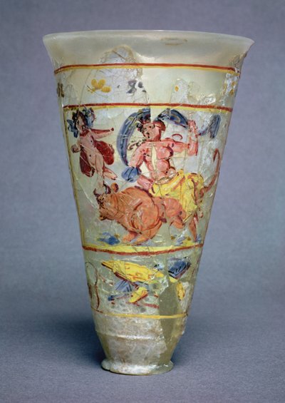 Vase mit gemalter Dekoration, die Europa und den Stier darstellt, römisch von Unbekannt