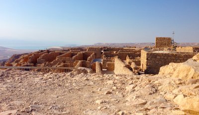 Blick von Masada auf das Tote Meer (Foto) von Unbekannt