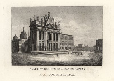 Ansicht des Platzes und der Papstbasilika St. Johannes im Lateran, Rom von Unbekannt